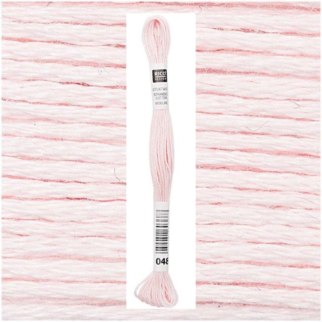 Stickgarn Sticktwist Rico-Design 6-fach 8m 100% Baumwolle Nr. 048 Farbe koralle 01