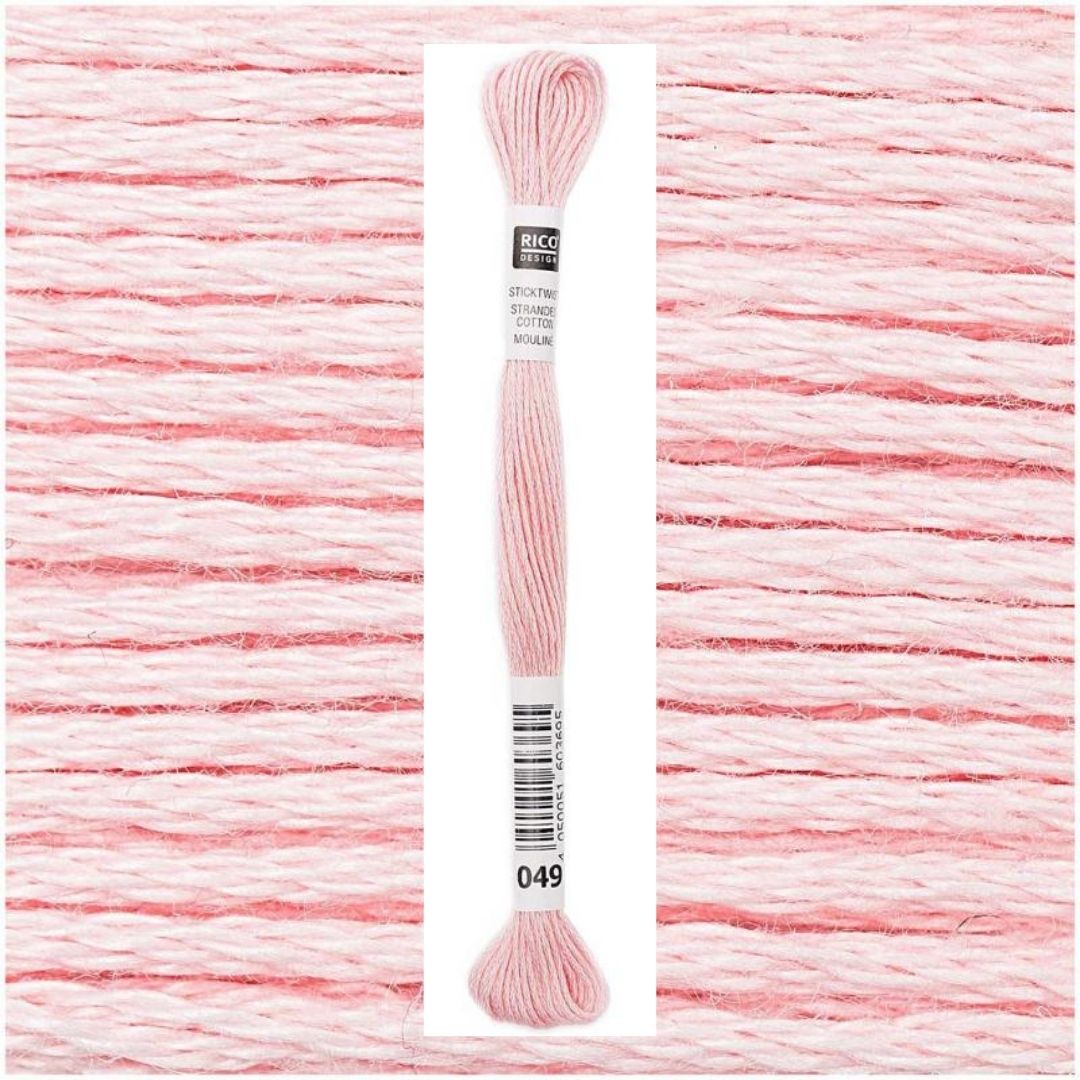 Stickgarn Sticktwist Rico-Design 6-fach 8m 100% Baumwolle Nr. 049 Farbe koralle 02