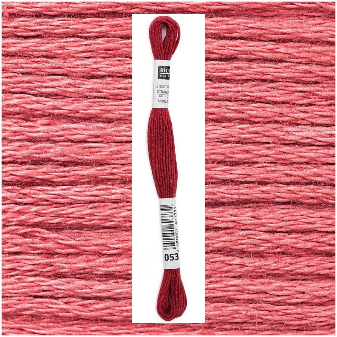 Stickgarn Sticktwist Rico-Design 6-fach 8m 100% Baumwolle Nr. 053 Farbe koralle 06