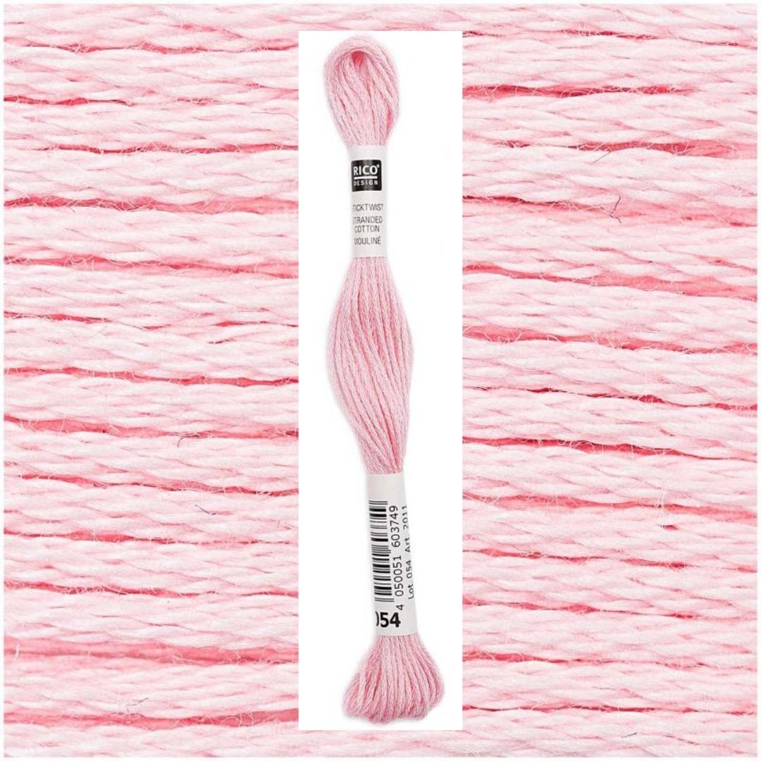 Stickgarn Sticktwist Rico-Design 6-fach 8m 100% Baumwolle Nr. 054 Farbe rosa 01