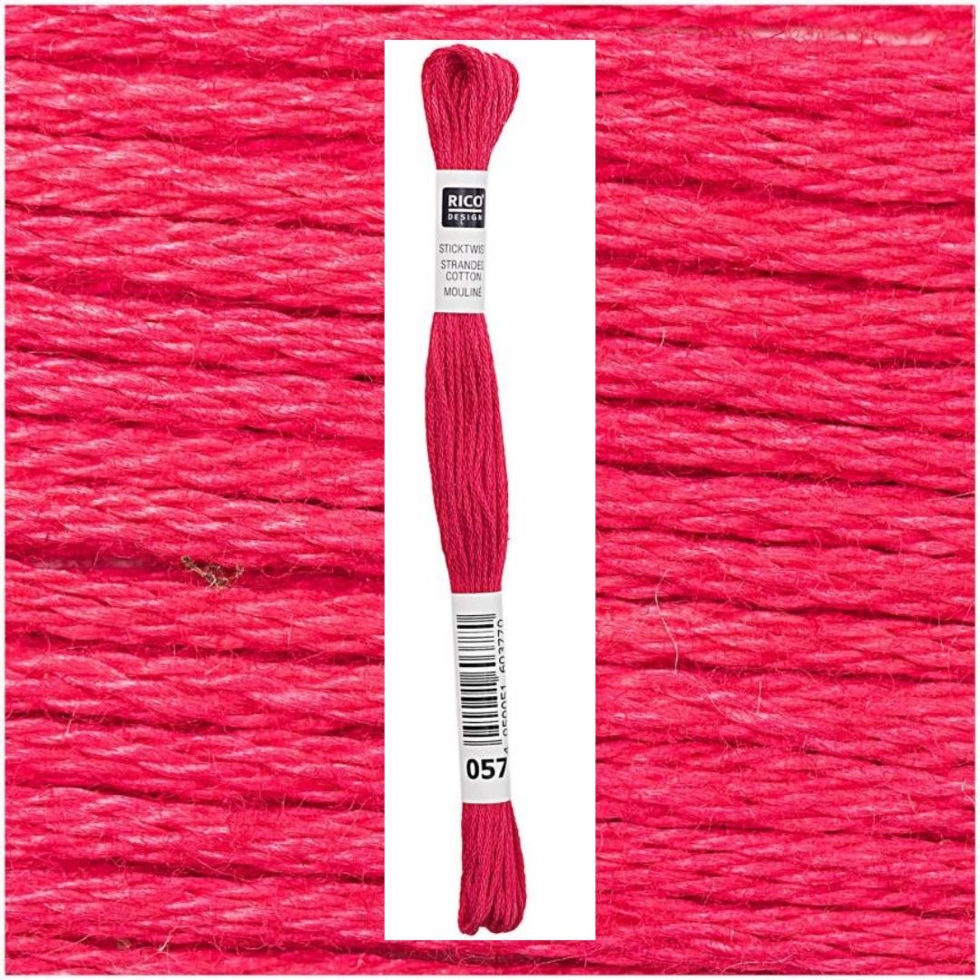 Stickgarn Sticktwist Rico-Design 6-fach 8m 100% Baumwolle Nr. 057 Farbe rosa 04