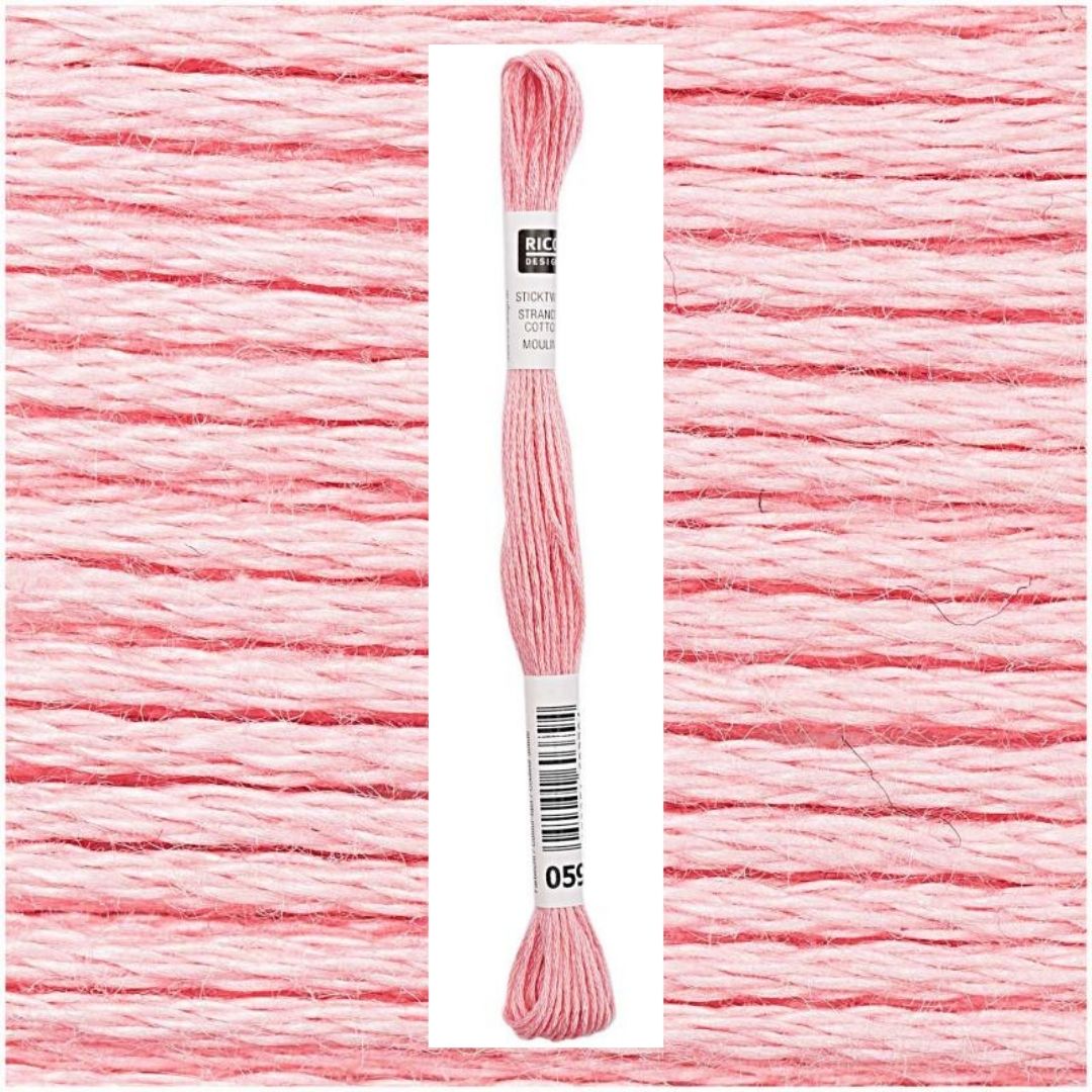 Stickgarn Sticktwist Rico-Design 6-fach 8m 100% Baumwolle Nr. 059 Farbe fuchsia 01