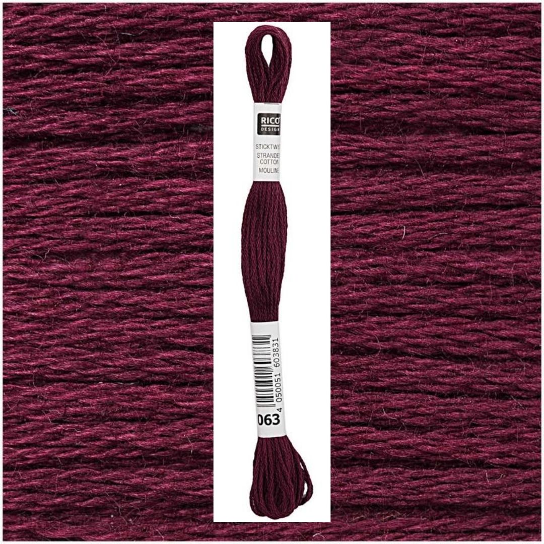 Stickgarn Sticktwist Rico-Design 6-fach 8m 100% Baumwolle Nr. 063 Farbe fuchsia 05