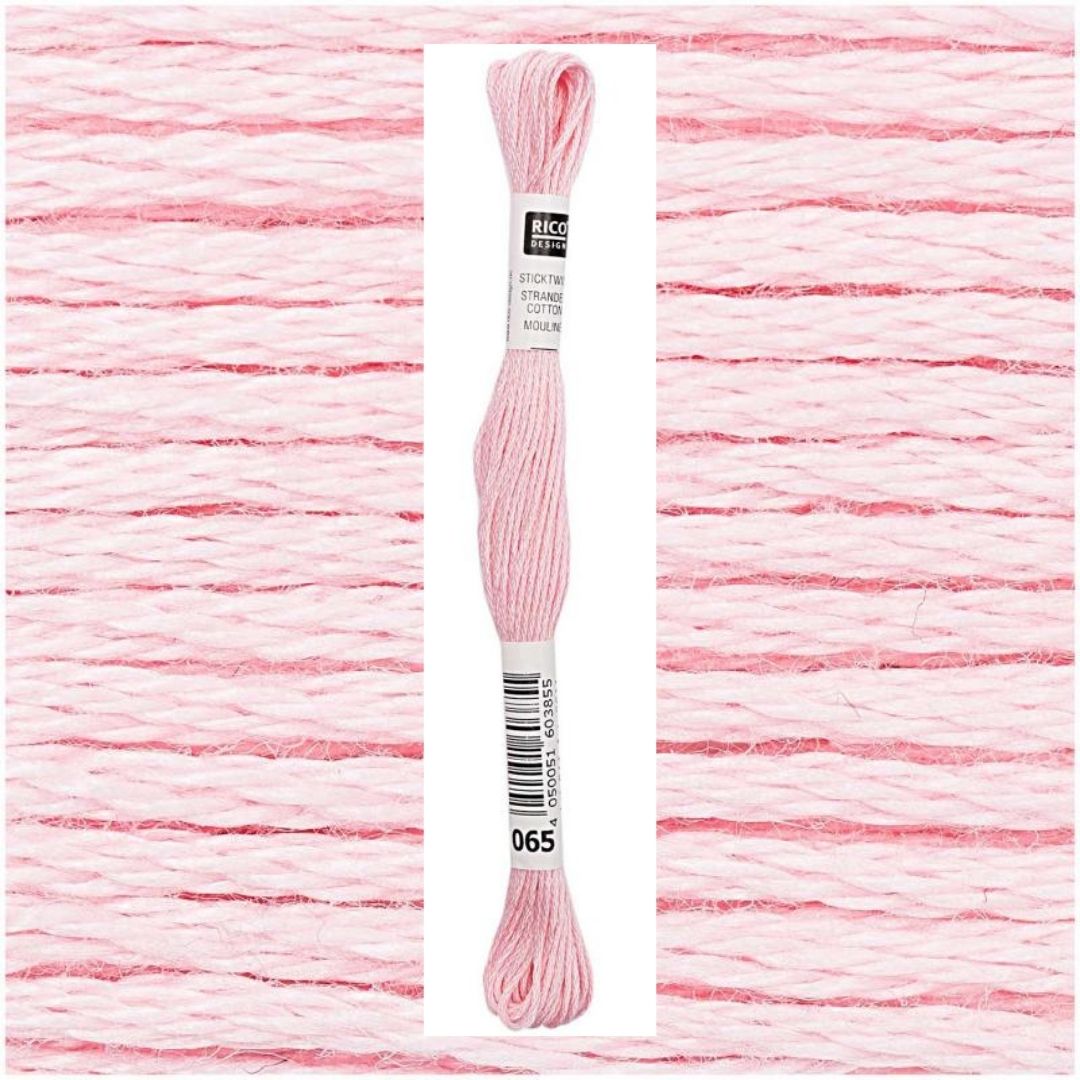 Stickgarn Sticktwist Rico-Design 6-fach 8m 100% Baumwolle Nr. 065 Farbe hellrosa 02