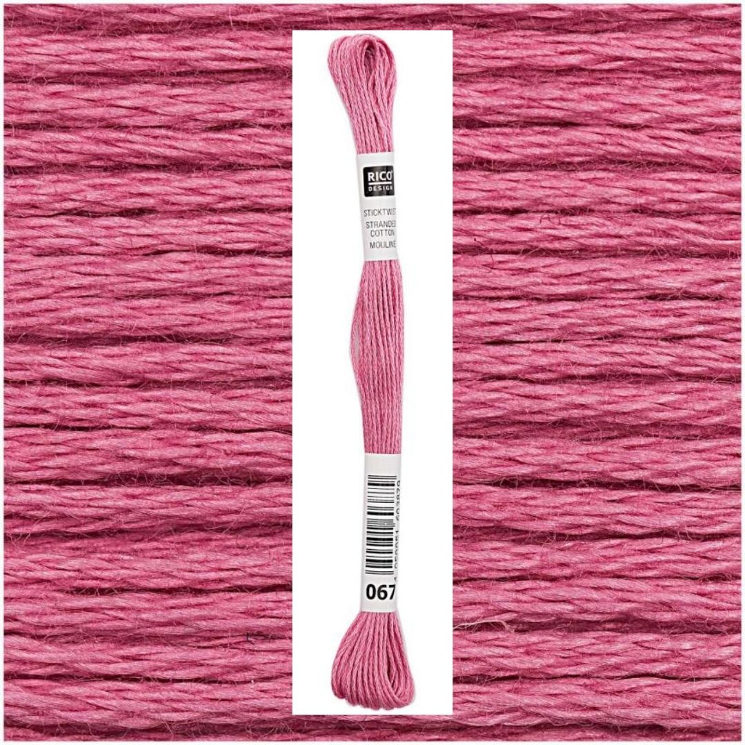 Stickgarn Sticktwist Rico-Design 6-fach 8m 100% Baumwolle Nr. 067 Farbe hellrosa 04