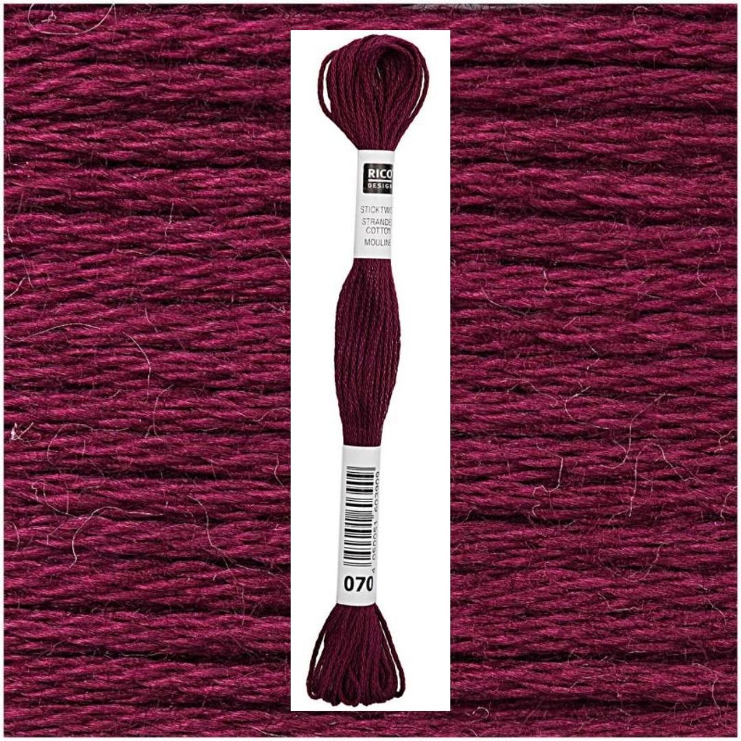 Stickgarn Sticktwist Rico-Design 6-fach 8m 100% Baumwolle Nr. 070 Farbe hellrosa 07