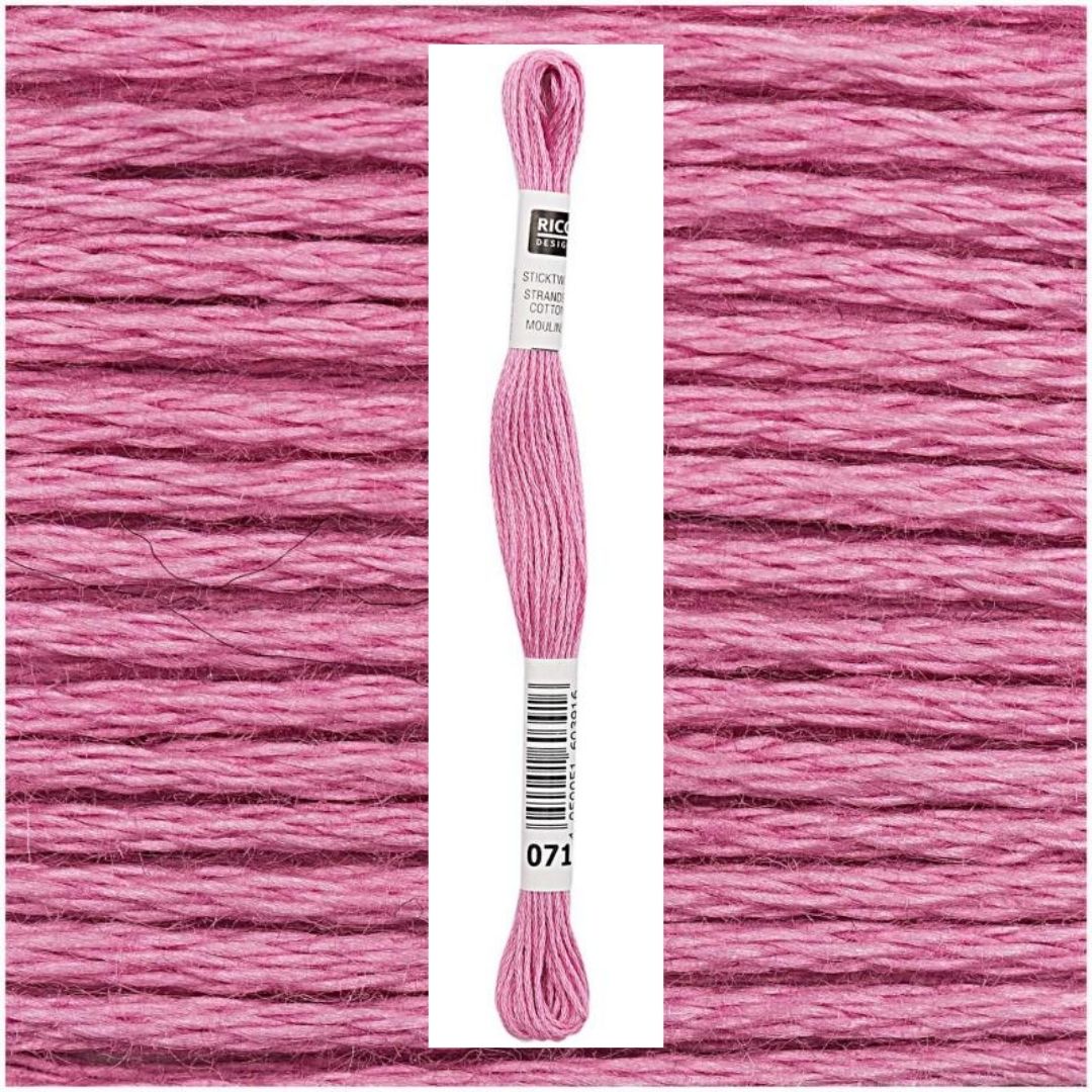 Stickgarn Sticktwist Rico-Design 6-fach 8m 100% Baumwolle Nr. 071 Farbe beerenrot 01