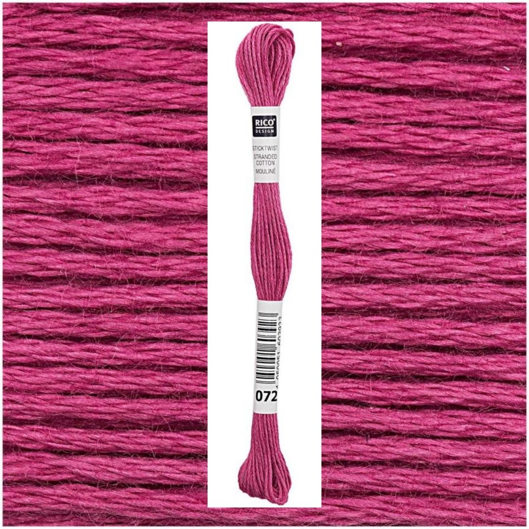 Stickgarn Sticktwist Rico-Design 6-fach 8m 100% Baumwolle Nr. 072 Farbe beerenrot 02
