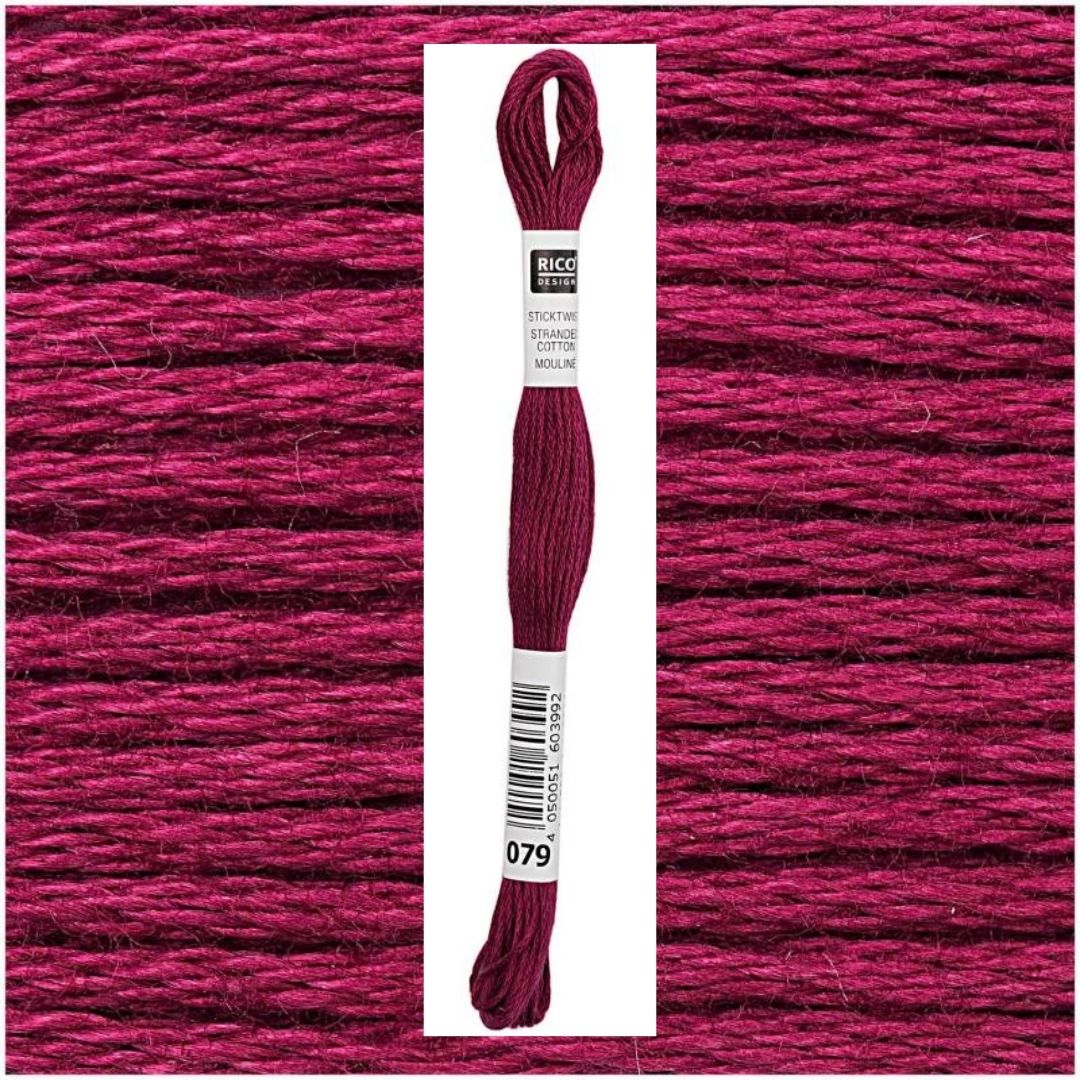 Stickgarn Sticktwist Rico-Design 6-fach 8m 100% Baumwolle Nr. 079 Farbe pink 04