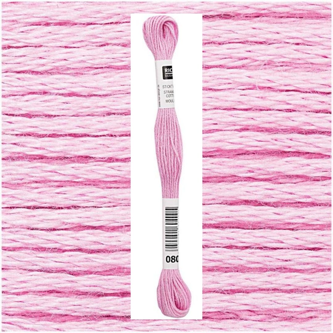 Stickgarn Sticktwist Rico-Design 6-fach 8m 100% Baumwolle Nr. 080 Farbe magenta 01