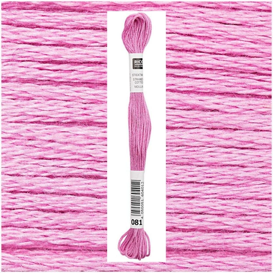 Stickgarn Sticktwist Rico-Design 6-fach 8m 100% Baumwolle Nr. 081 Farbe magenta 02
