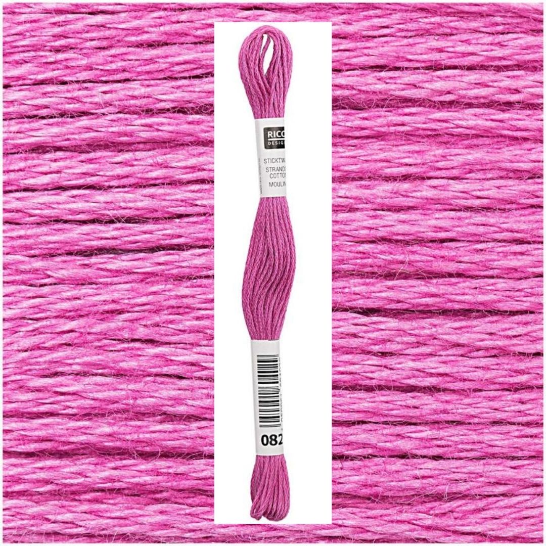 Stickgarn Sticktwist Rico-Design 6-fach 8m 100% Baumwolle Nr. 082 Farbe magenta 03