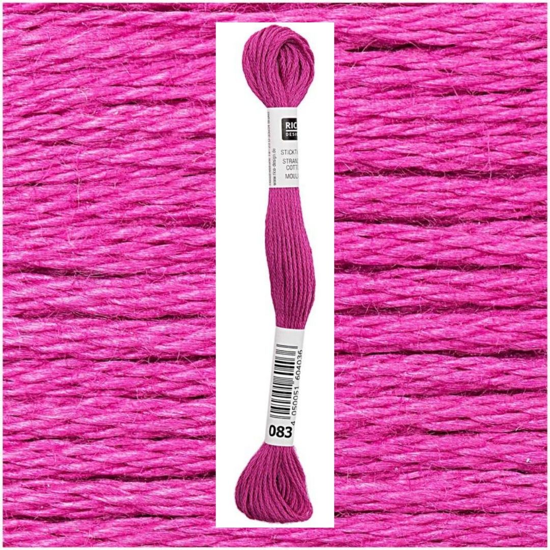 Stickgarn Sticktwist Rico-Design 6-fach 8m 100% Baumwolle Nr. 083 Farbe magenta 04