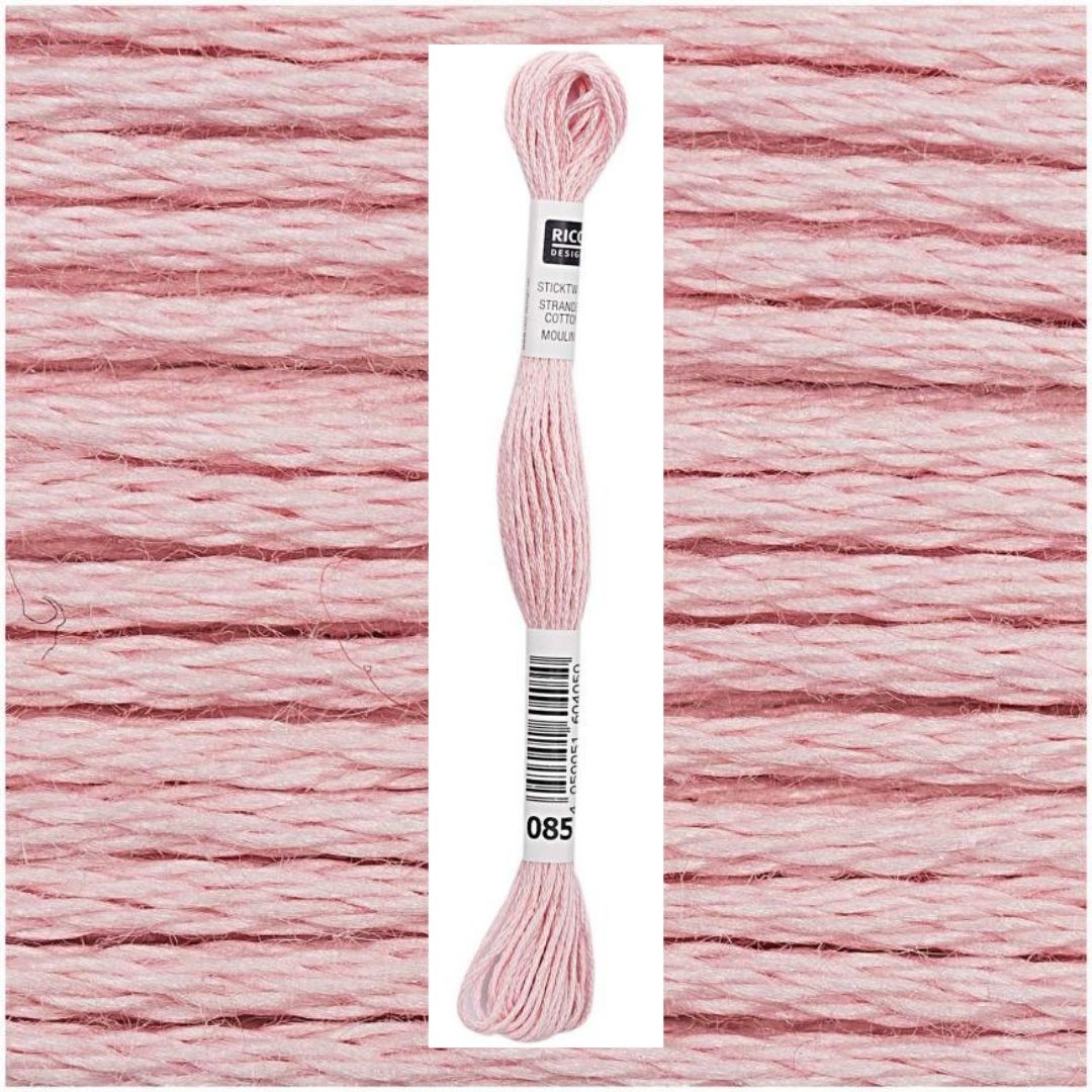 Stickgarn Sticktwist Rico-Design 6-fach 8m 100% Baumwolle Nr. 085 Farbe weinrot 02
