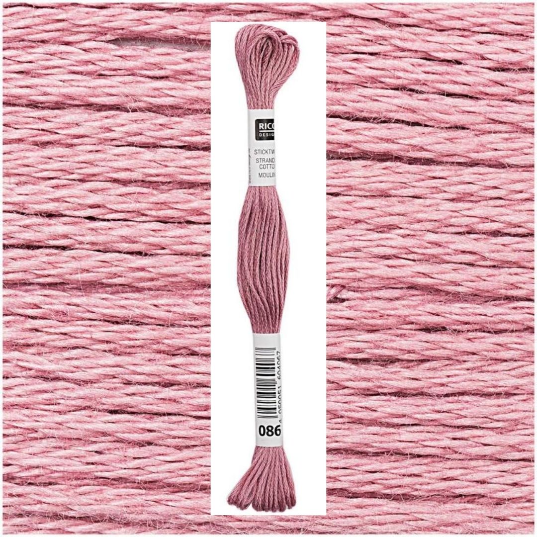 Stickgarn Sticktwist Rico-Design 6-fach 8m 100% Baumwolle Nr. 086 Farbe weinrot 03