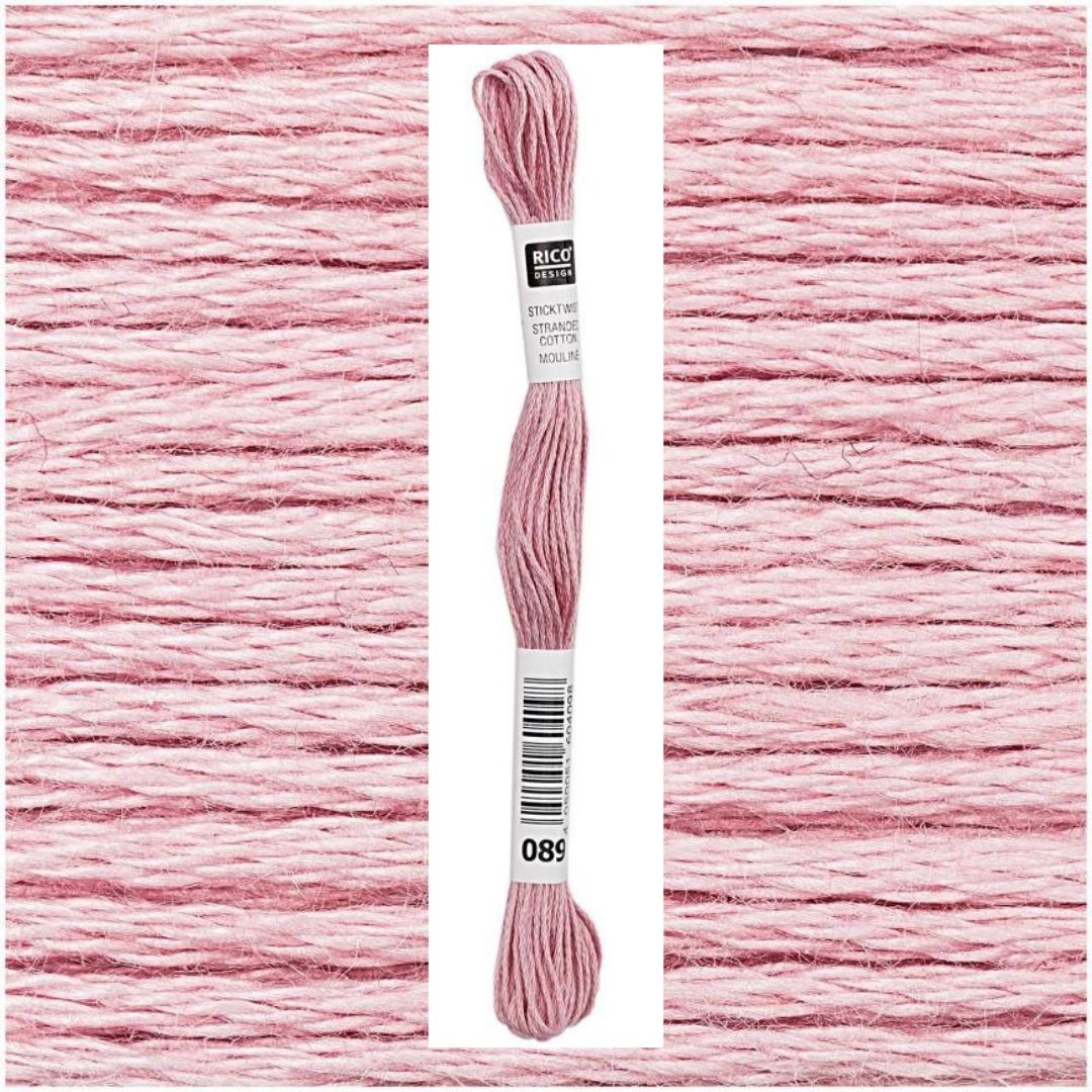 Stickgarn Sticktwist Rico-Design 6-fach 8m 100% Baumwolle Nr. 089 Farbe brombeer 01