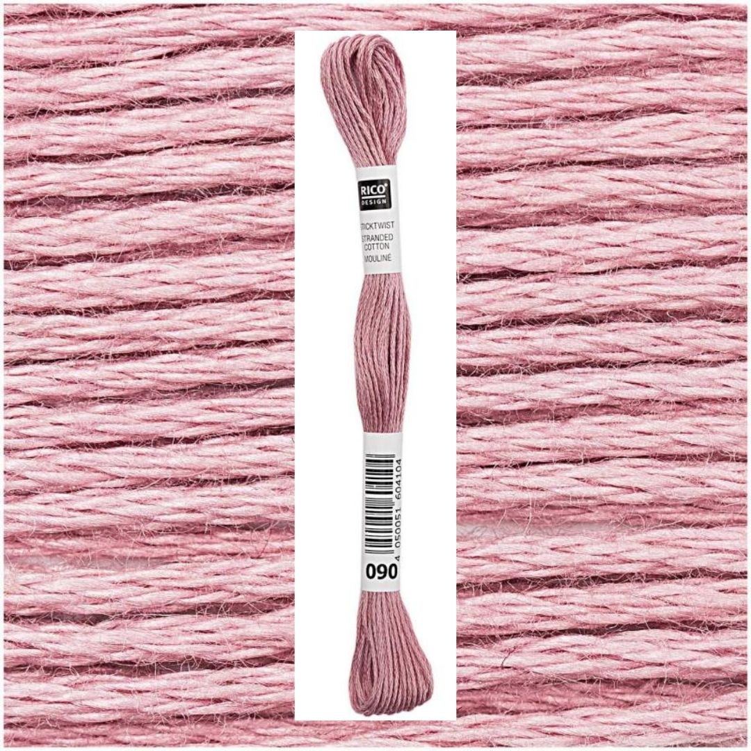 Stickgarn Sticktwist Rico-Design 6-fach 8m 100% Baumwolle Nr. 090 Farbe brombeer 02