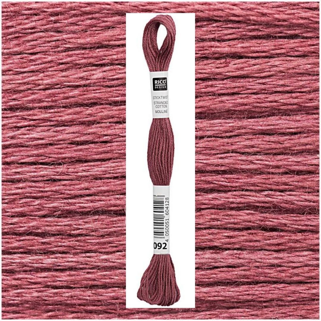 Stickgarn Sticktwist Rico-Design 6-fach 8m 100% Baumwolle Nr. 092 Farbe brombeer 04