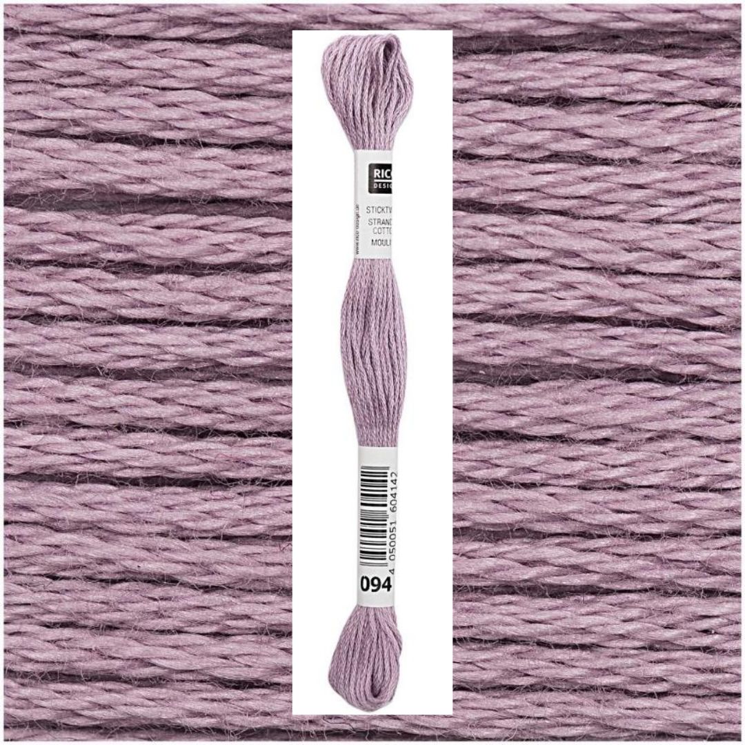 Stickgarn Sticktwist Rico-Design 6-fach 8m 100% Baumwolle Nr. 094 Farbe aubergine 02
