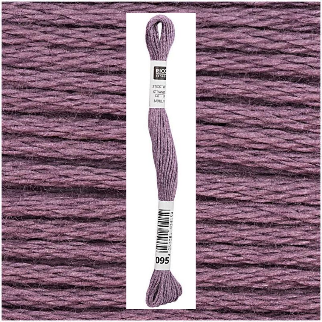 Stickgarn Sticktwist Rico-Design 6-fach 8m 100% Baumwolle Nr. 095 Farbe aubergine 03