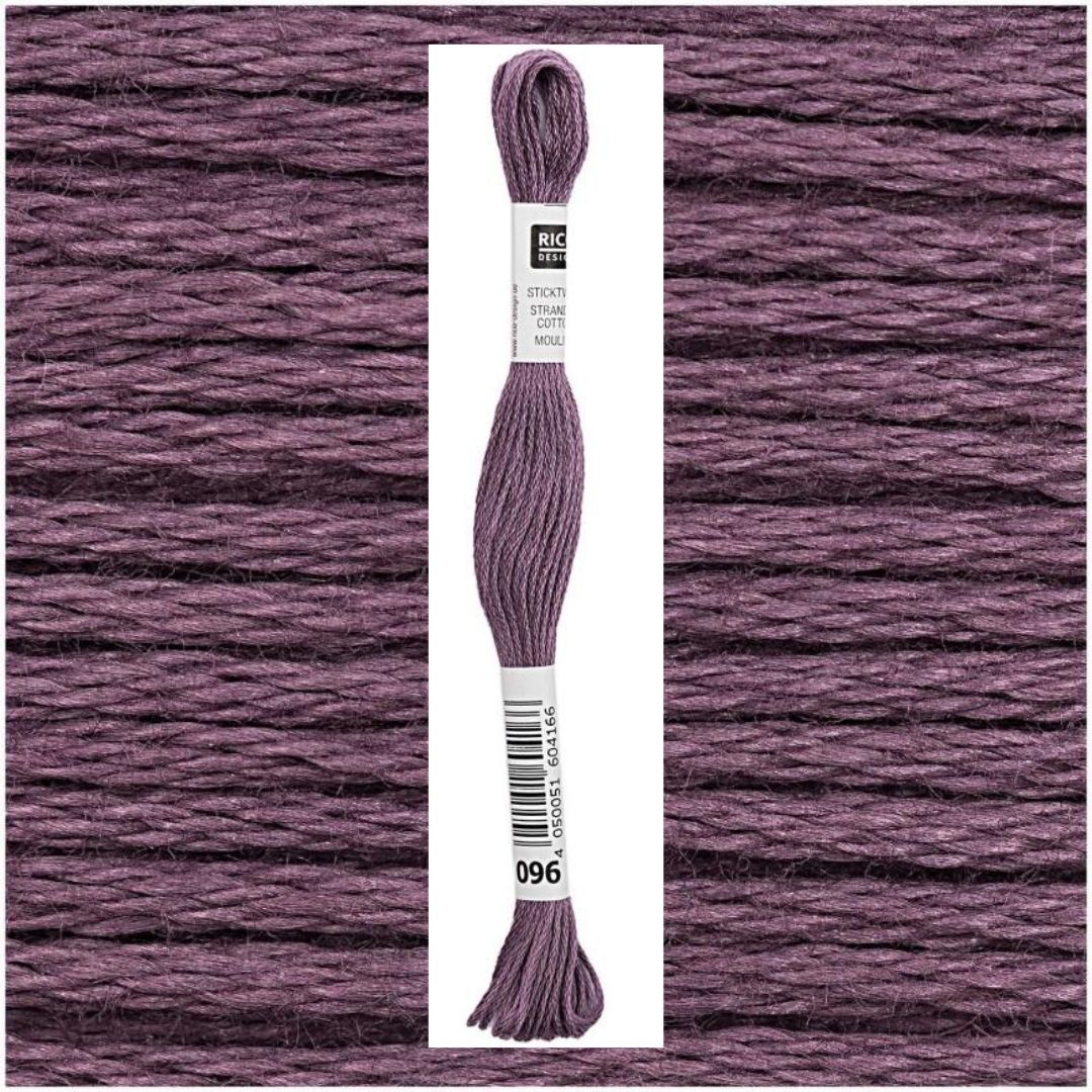 Stickgarn Sticktwist Rico-Design 6-fach 8m 100% Baumwolle Nr. 096 Farbe aubergine 04