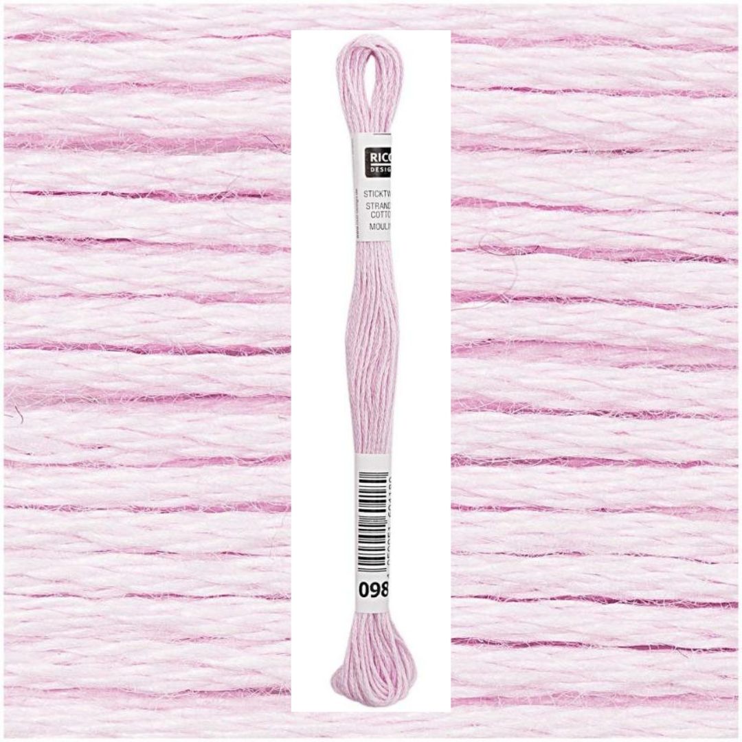 Stickgarn Sticktwist Rico-Design 6-fach 8m 100% Baumwolle Nr. 098 Farbe flieder 01