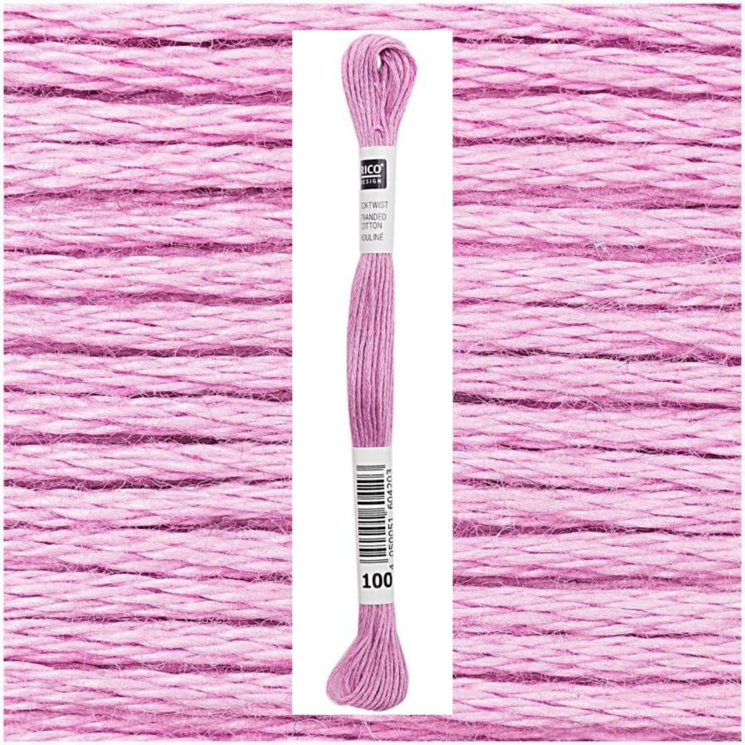 Stickgarn Sticktwist Rico-Design 6-fach 8m 100% Baumwolle Nr. 100 Farbe flieder 03