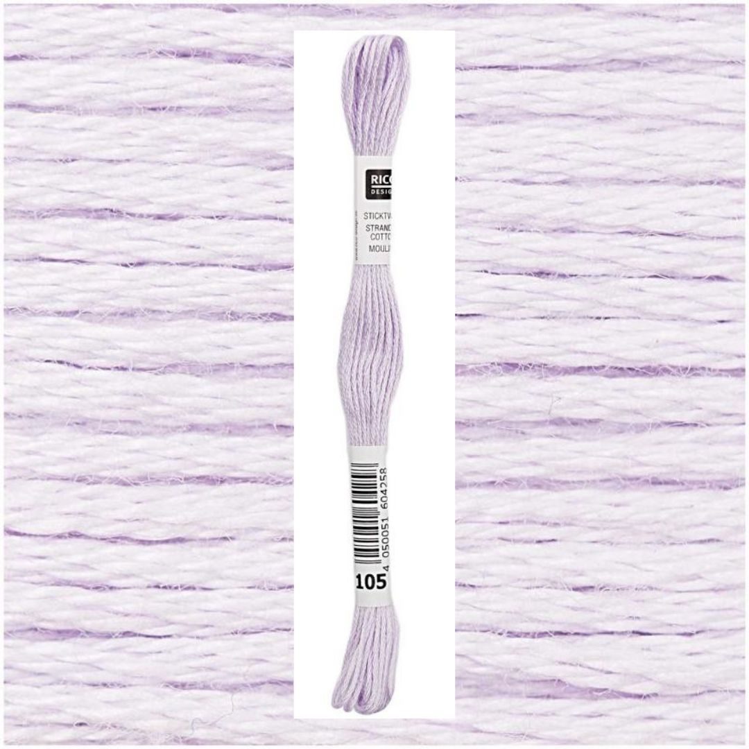 Stickgarn Sticktwist Rico-Design 6-fach 8m 100% Baumwolle Nr. 105 Farbe helllila 01
