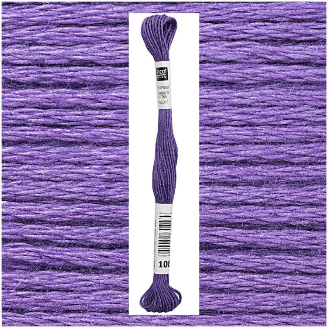 Stickgarn Sticktwist Rico-Design 6-fach 8m 100% Baumwolle Nr. 108 Farbe helllila 04