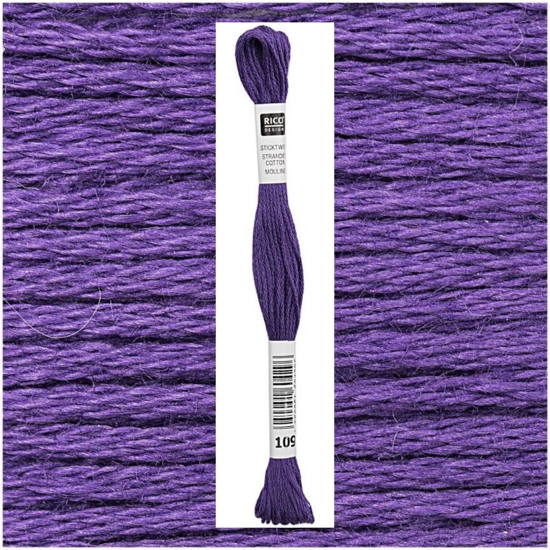 Stickgarn Sticktwist Rico-Design 6-fach 8m 100% Baumwolle Nr. 109 Farbe helllila 05