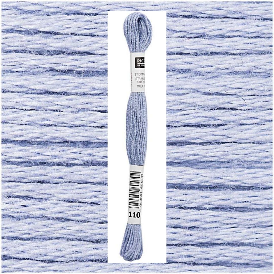Stickgarn Sticktwist Rico-Design 6-fach 8m 100% Baumwolle Nr. 110 Farbe lavendel 01