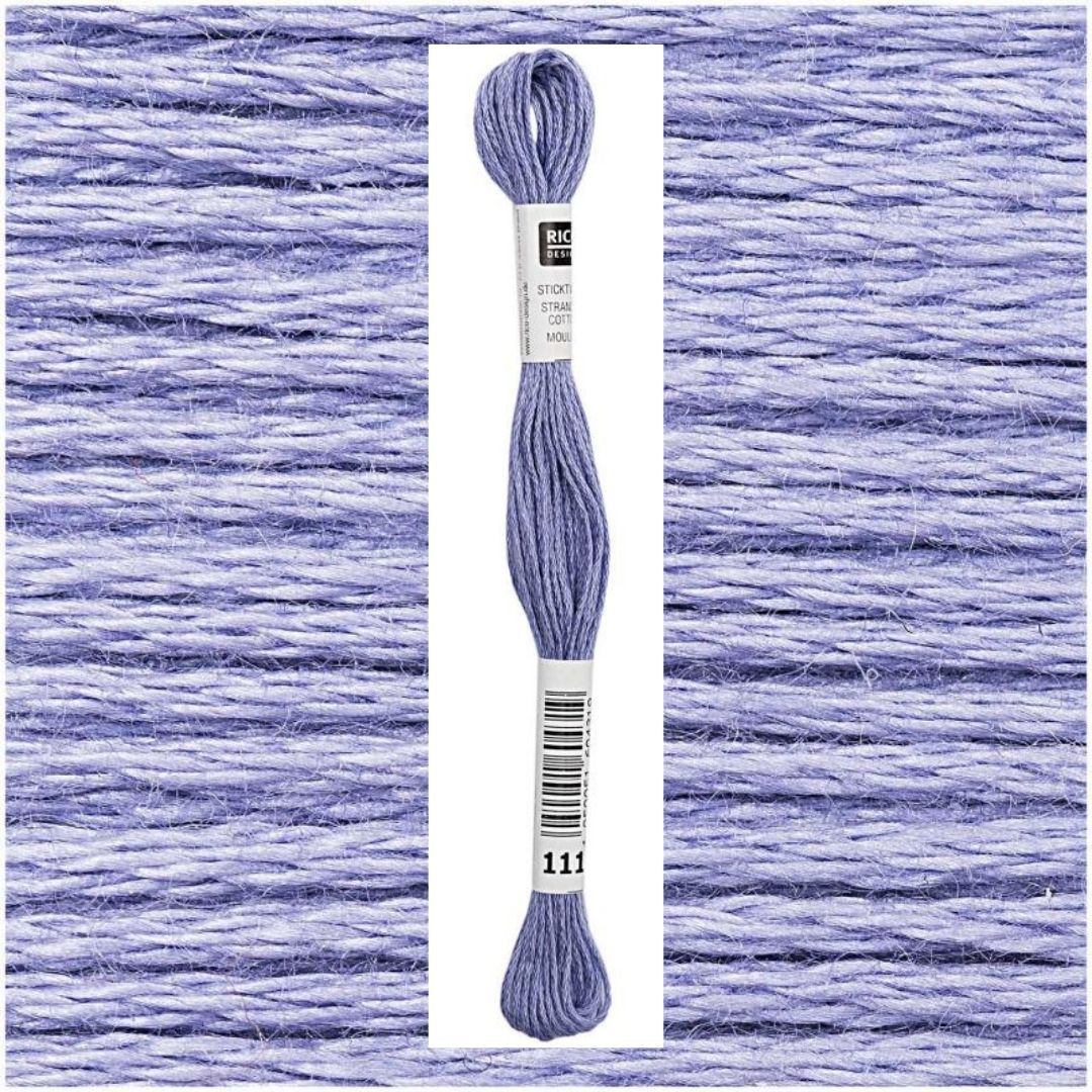 Stickgarn Sticktwist Rico-Design 6-fach 8m 100% Baumwolle Nr. 111 Farbe lavendel 02