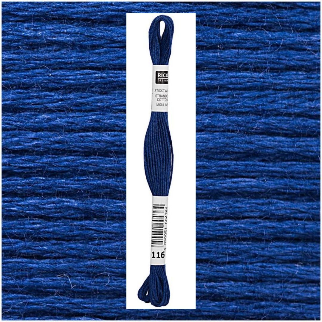 Stickgarn Sticktwist Rico-Design 6-fach 8m 100% Baumwolle Nr. 116 Farbe hellblau 04