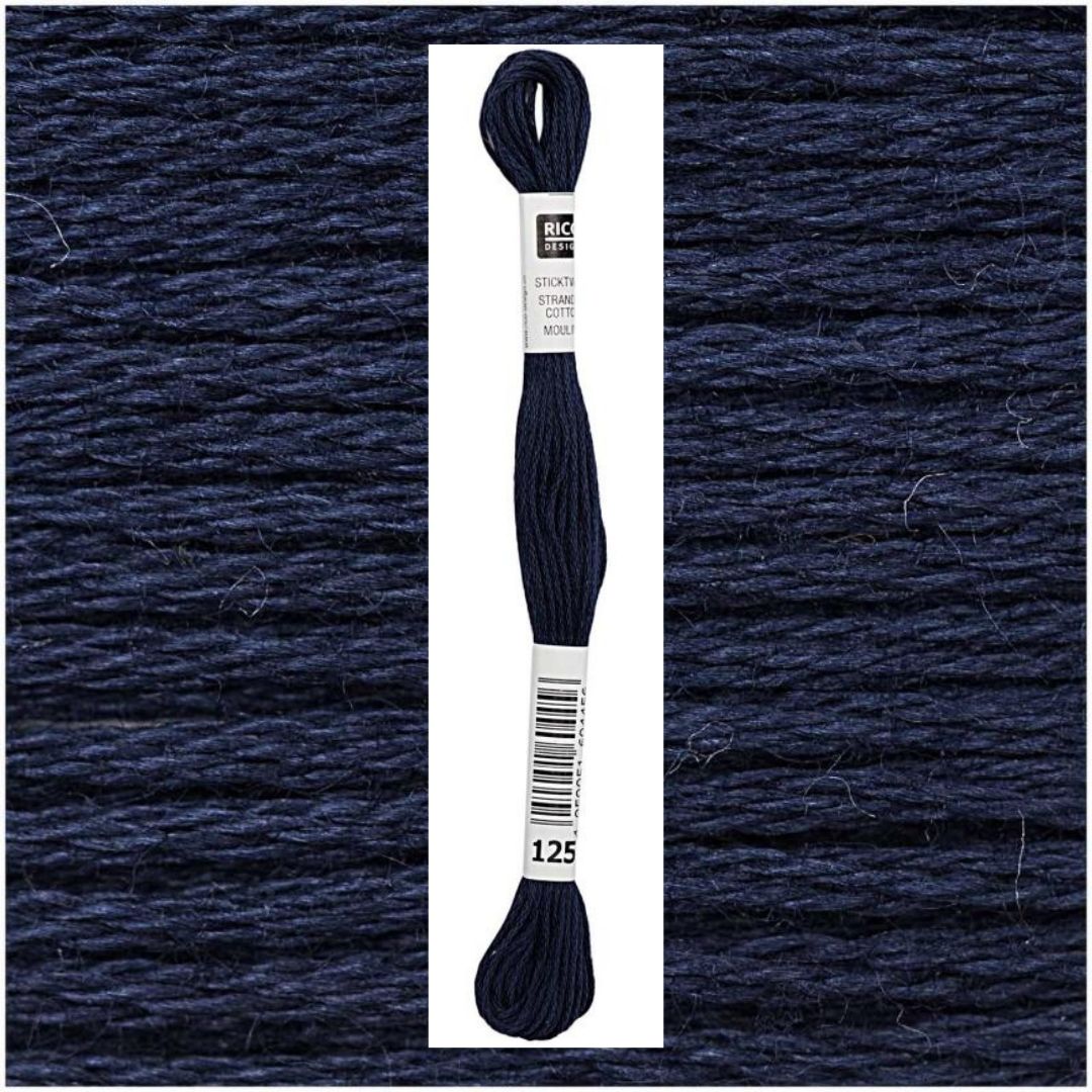 Stickgarn Sticktwist Rico-Design 6-fach 8m 100% Baumwolle Nr. 125 Farbe blau 05