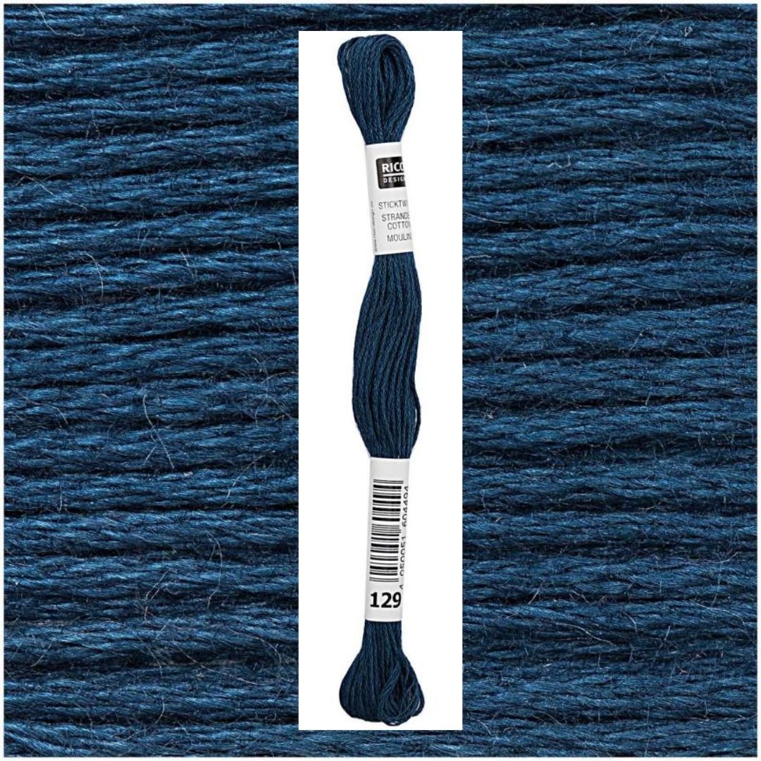 Stickgarn Sticktwist Rico-Design 6-fach 8m 100% Baumwolle Nr. 129 Farbe eisblau 04