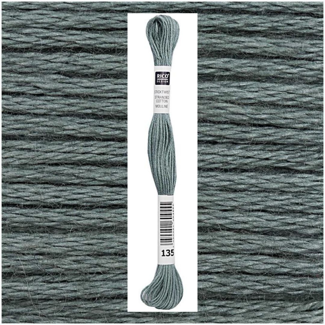 Stickgarn Sticktwist Rico-Design 6-fach 8m 100% Baumwolle Nr. 135 Farbe petrol 04