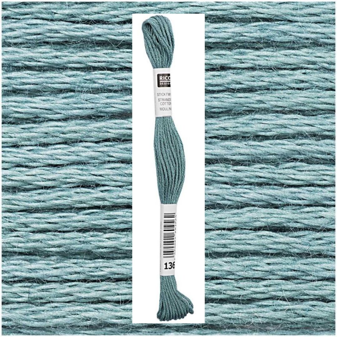 Stickgarn Sticktwist Rico-Design 6-fach 8m 100% Baumwolle Nr. 136 Farbe petrol 05