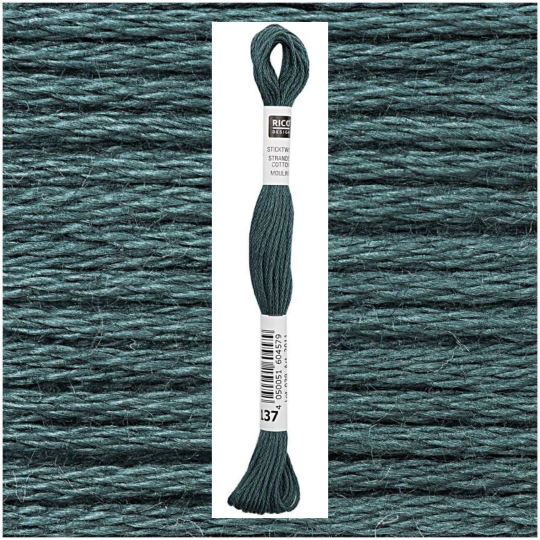 Stickgarn Sticktwist Rico-Design 6-fach 8m 100% Baumwolle Nr. 137 Farbe petrol 06