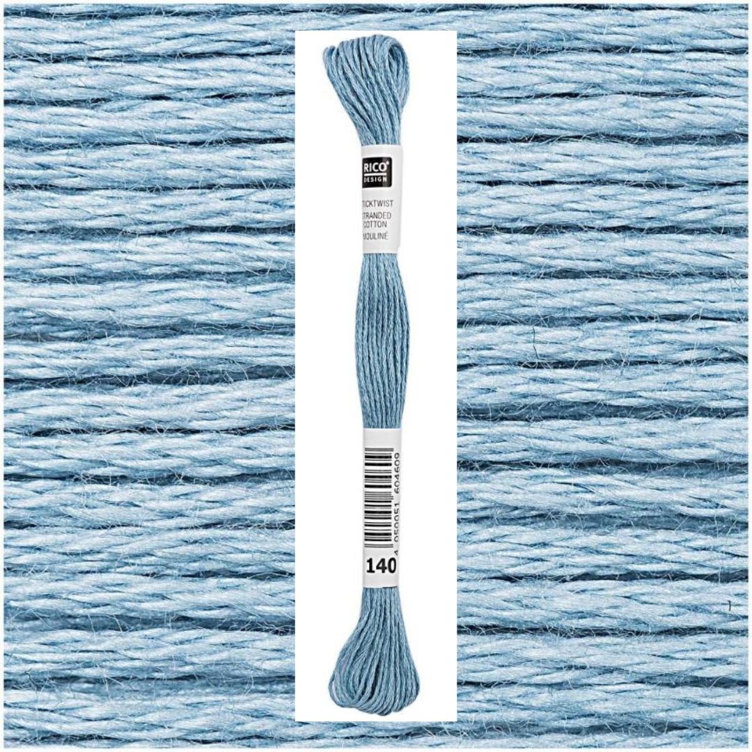 Stickgarn Sticktwist Rico-Design 6-fach 8m 100% Baumwolle Nr. 140 Farbe ozean 03