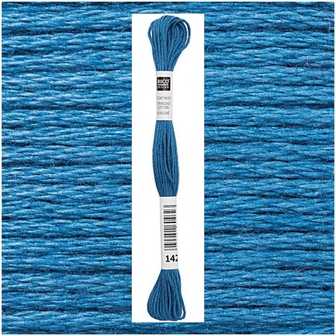 Stickgarn Sticktwist Rico-Design 6-fach 8m 100% Baumwolle Nr. 142 Farbe ozean 05