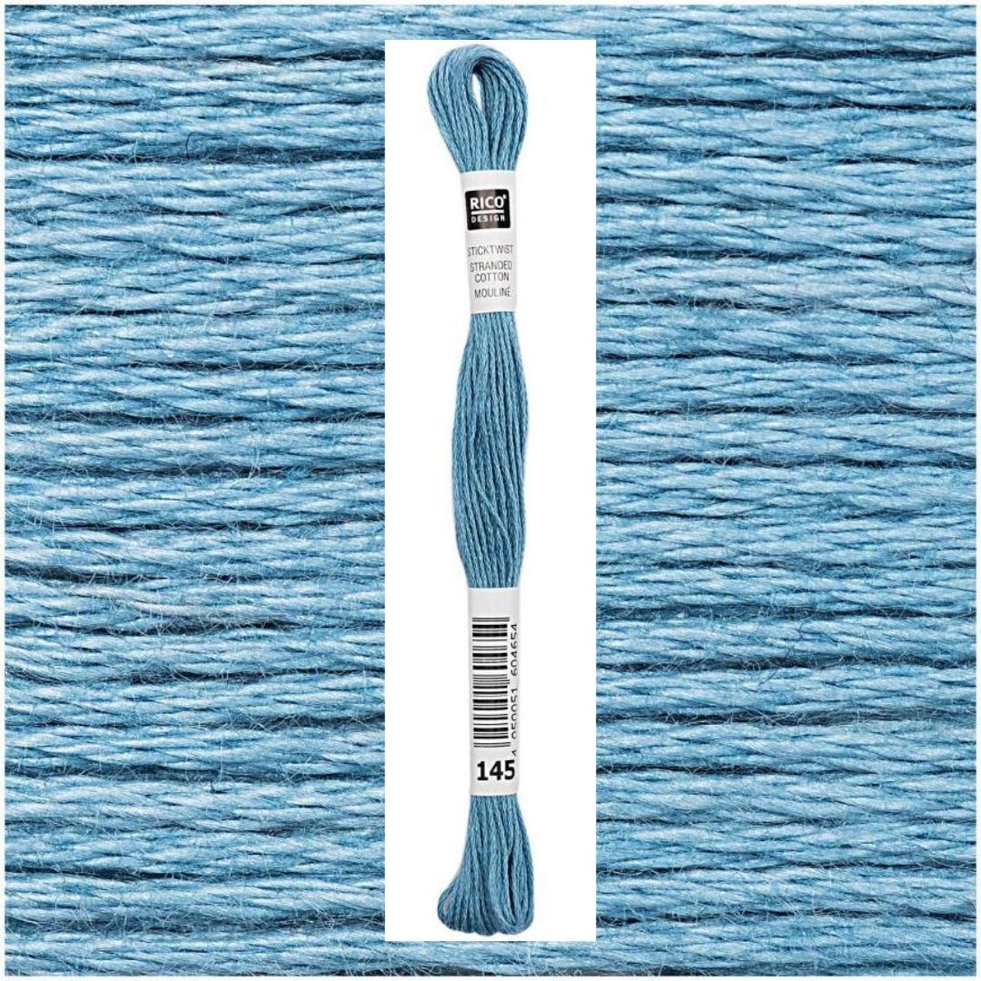 Stickgarn Sticktwist Rico-Design 6-fach 8m 100% Baumwolle Nr. 145 Farbe pazifik 03