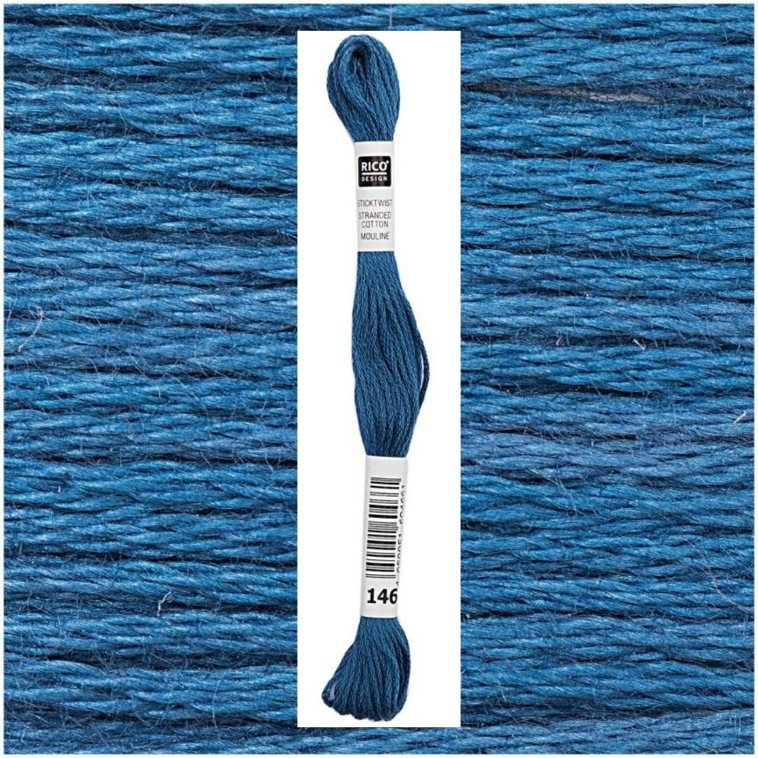 Stickgarn Sticktwist Rico-Design 6-fach 8m 100% Baumwolle Nr. 146 Farbe pazifik 04