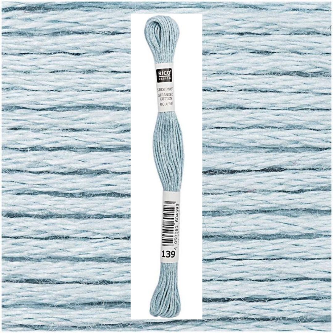 Stickgarn Sticktwist Rico-Design 6-fach 8m 100% Baumwolle Nr. 139 Farbe ozean 02