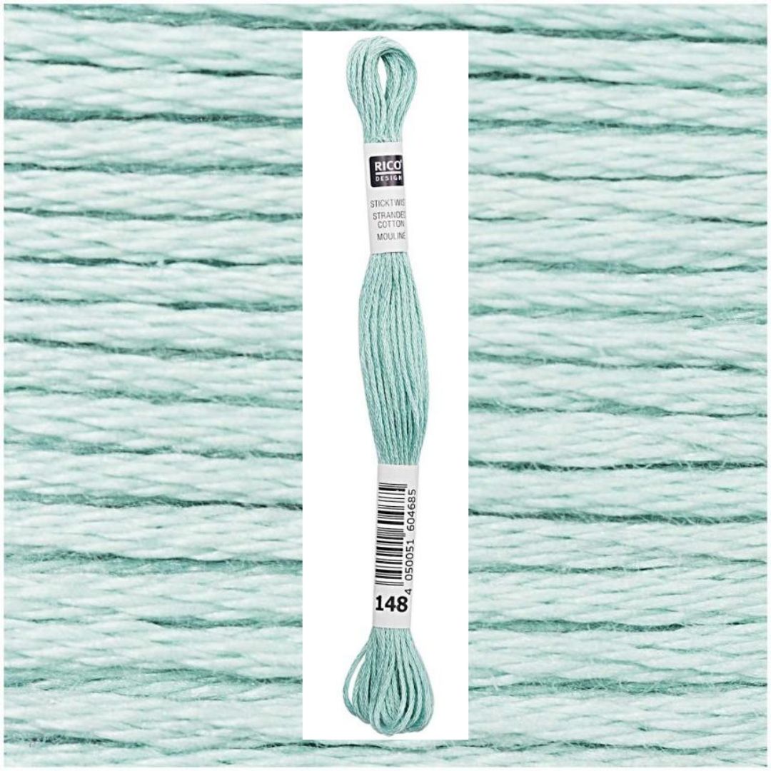 Stickgarn Sticktwist Rico-Design 6-fach 8m 100% Baumwolle Nr. 147 Farbe minze 01
