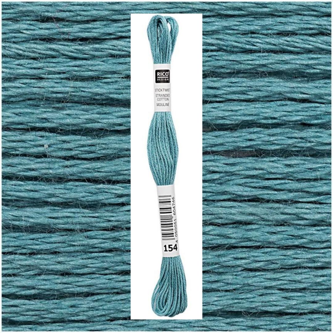 Stickgarn Sticktwist Rico-Design 6-fach 8m 100% Baumwolle Nr. 154 Farbe mint 03
