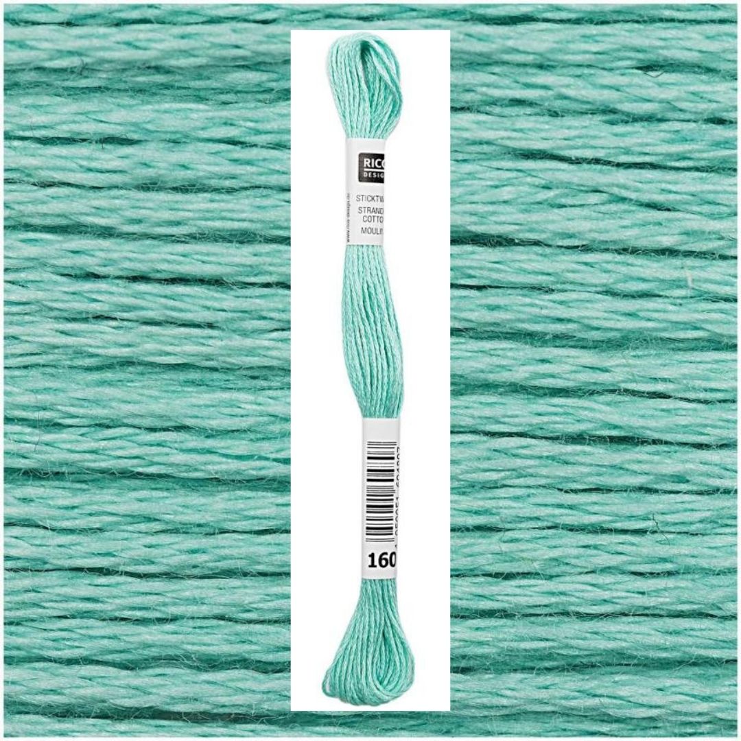 Stickgarn Sticktwist Rico-Design 6-fach 8m 100% Baumwolle Nr. 160 Farbe saftgrün 01