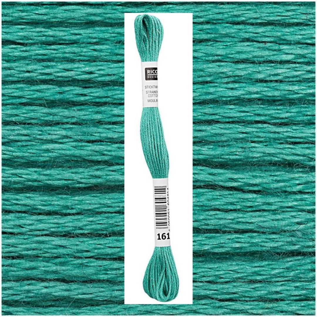 Stickgarn Sticktwist Rico-Design 6-fach 8m 100% Baumwolle Nr. 161 Farbe saftgrün 02
