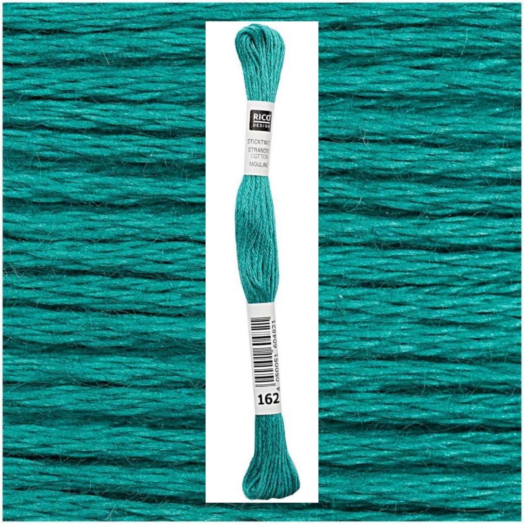 Stickgarn Sticktwist Rico-Design 6-fach 8m 100% Baumwolle Nr. 162 Farbe saftgrün 03