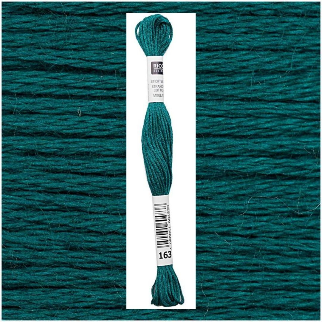 Stickgarn Sticktwist Rico-Design 6-fach 8m 100% Baumwolle Nr. 163 Farbe saftgrün 04