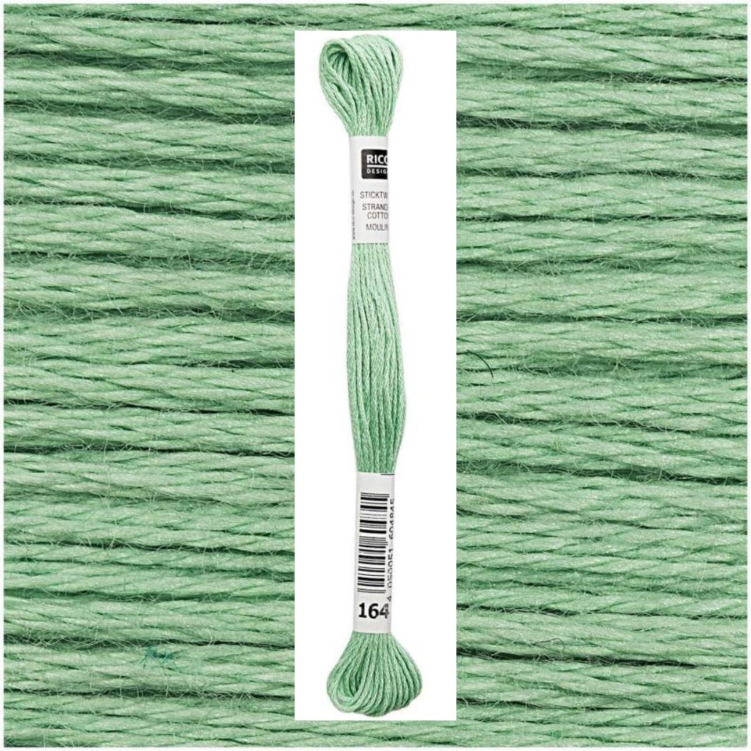 Stickgarn Sticktwist Rico-Design 6-fach 8m 100% Baumwolle Nr. 164 Farbe blattgrün 01
